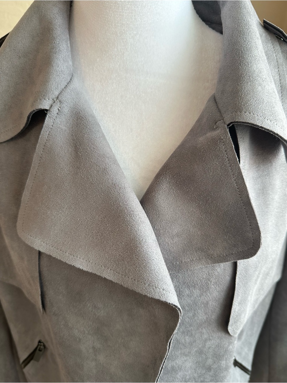 Kut from the Kloth Gray Suede Moto Jacket - Picture 3 of 8